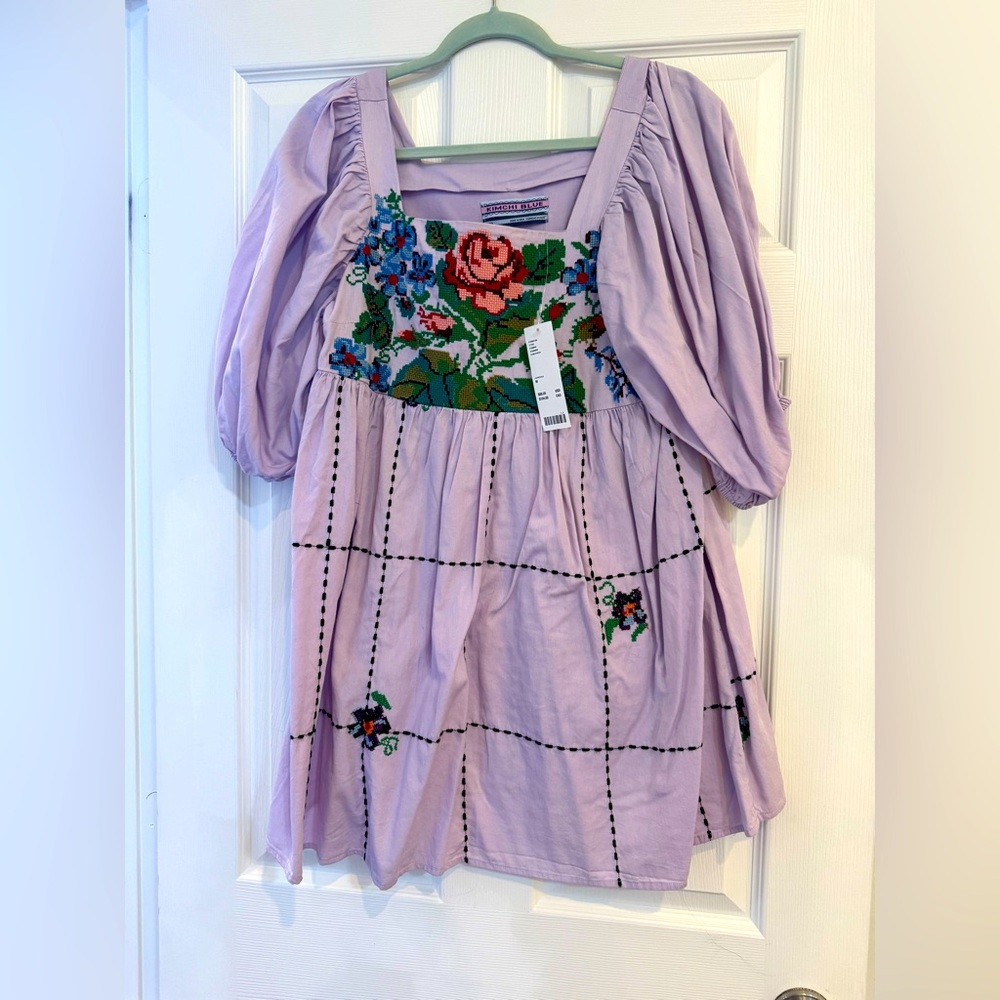 Purple Floral Embroidered Dress from Kimchi Blue